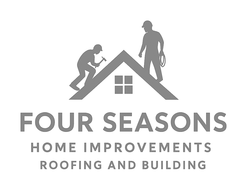 four seasons home improvements logo upscaled transparent light greyscale